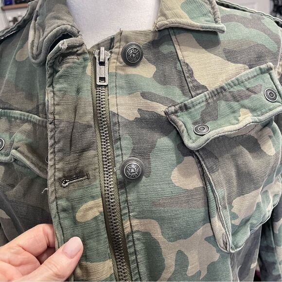 Free People Not Your Brothers Faded Green Camo Print Surplus Jacket ,XS - Picture 5 of 14